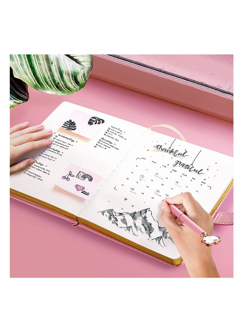 Heart Shaped Lock Diary with Key Heart Diamond Pen, PU Leather, Personal Organizers Planner Journal Notebook Gift for Women Girls(Pink) - Image 5