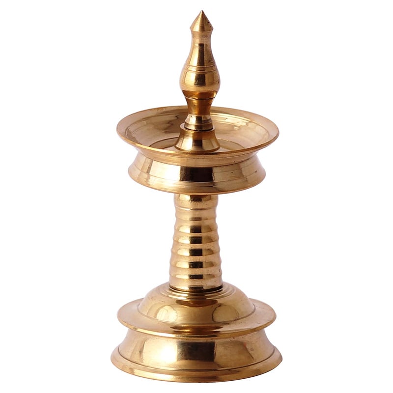 Akshata Bras Diya nilavilakku Pooja Diya Kerala lamp Deepak samai vadak pital Pooja Diwali Decoration Pooja samagiri Pooja Deepak Pooja Diya vilakku 1PIECE - Image 1