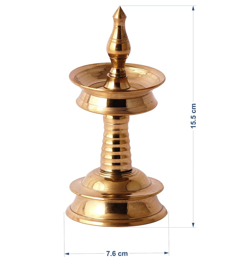 Akshata Bras Diya nilavilakku Pooja Diya Kerala lamp Deepak samai vadak pital Pooja Diwali Decoration Pooja samagiri Pooja Deepak Pooja Diya vilakku 1PIECE - Image 2