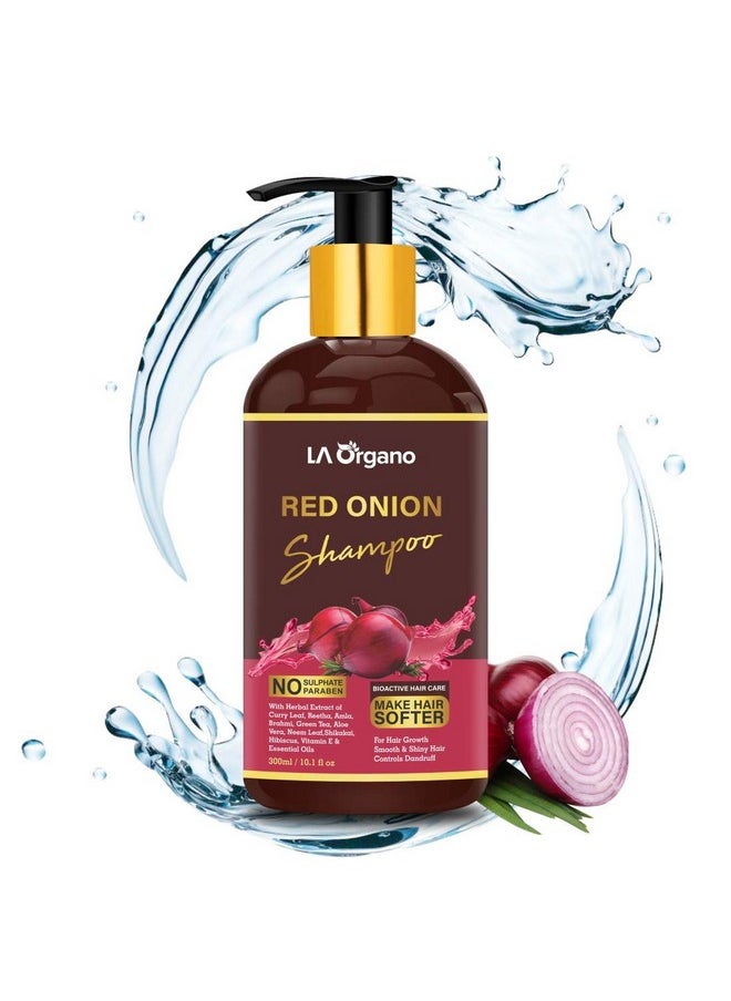 LA Organo Red Onion Hair Shampoo, 300Ml For Complete Hair Solution For Men & Women  - Image 1