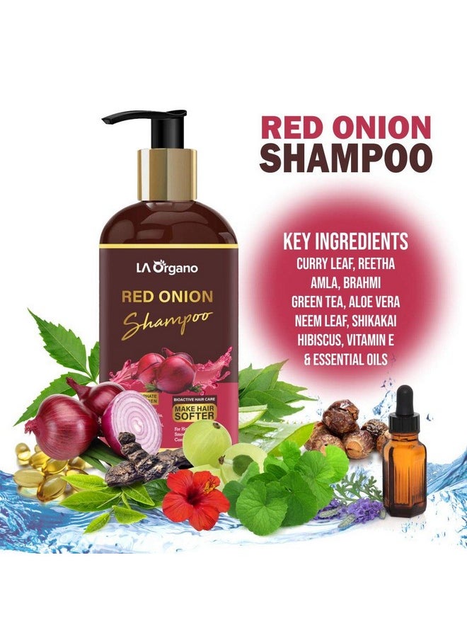 LA Organo Red Onion Hair Shampoo, 300Ml For Complete Hair Solution For Men & Women  - Image 2