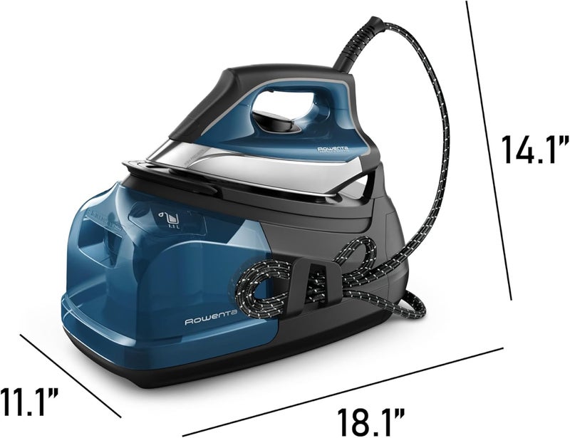 Rowenta Rowenta Iron Stainless Steel Soleplate Professional Steam Station for Clothes 11L Removable Tank Fast Heat Up 1800 Watts Blue Clothes Iron DG8624  - Image 2