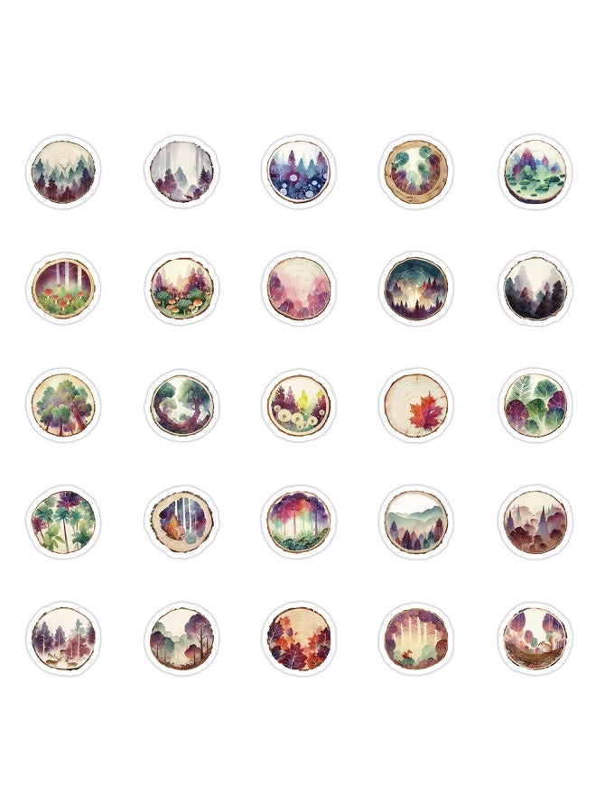 NIBEMINENT 54 Pcs Watercolor Time Imprint Deco Kit Waterproof Stickers, High Definition Printing Bright Colors, Suitable for Laptop Skateboard Luggage Water Bottle Guitar DIY - Image 3