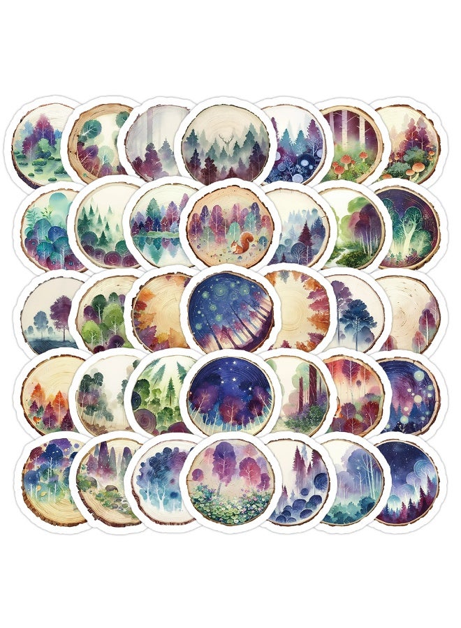 NIBEMINENT 54 Pcs Watercolor Time Imprint Deco Kit Waterproof Stickers, High Definition Printing Bright Colors, Suitable for Laptop Skateboard Luggage Water Bottle Guitar DIY - Image 2