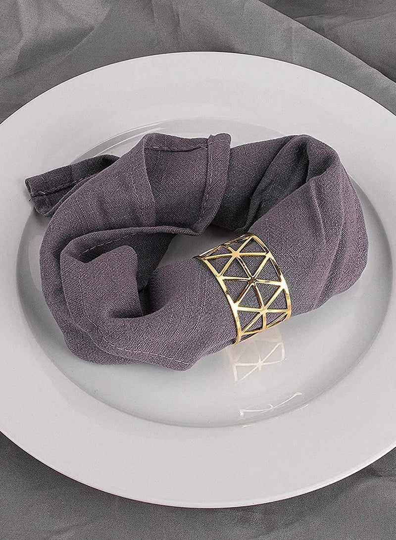 KASTWAVE Gold Napkin Rings Holders Set of 12 Dining Birthday Dinner Holiday Party Table Setting Decoration Wedding  - Image 5