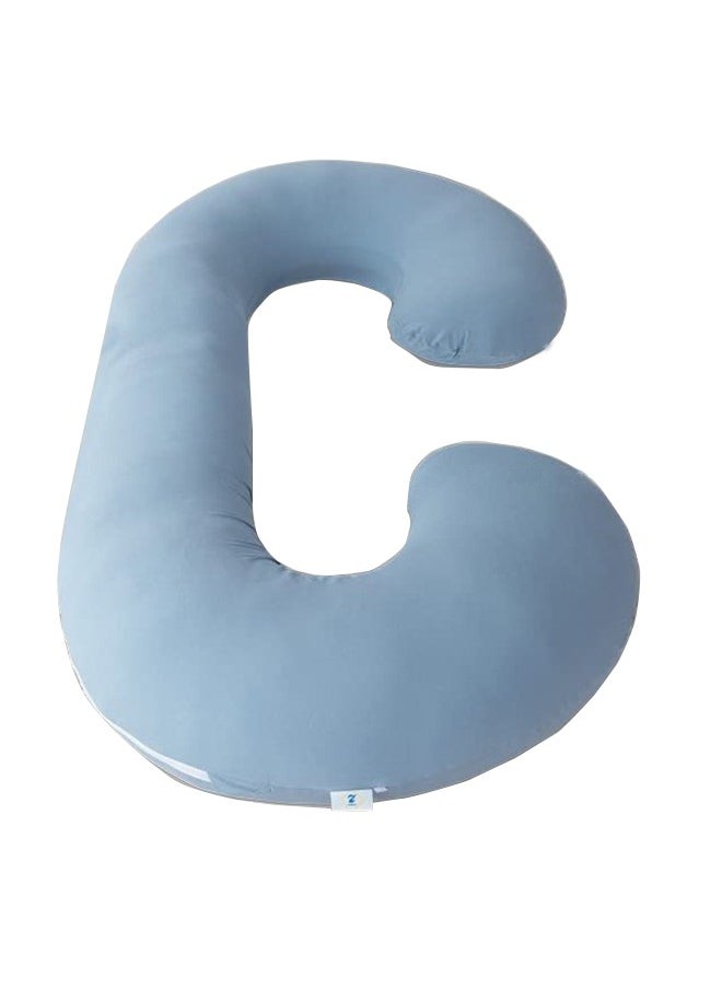 Cool Baby - C Shape Cooling Pregnancy Pillow Cover Dark Grey With Detachable Side Support For Back Hips Legs Belly For Pregnant Women - Image 1