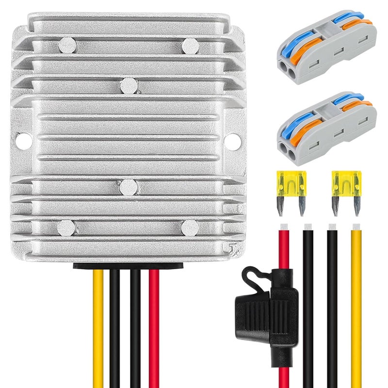 SUPERNIGHT 24V 145W DC-DC Converter Voltage Regulator, Step Down/Up 9V-40V to 24V 6A, Waterproof Module Power Supply for Golf Cart Accessories, Club Car - Image 1