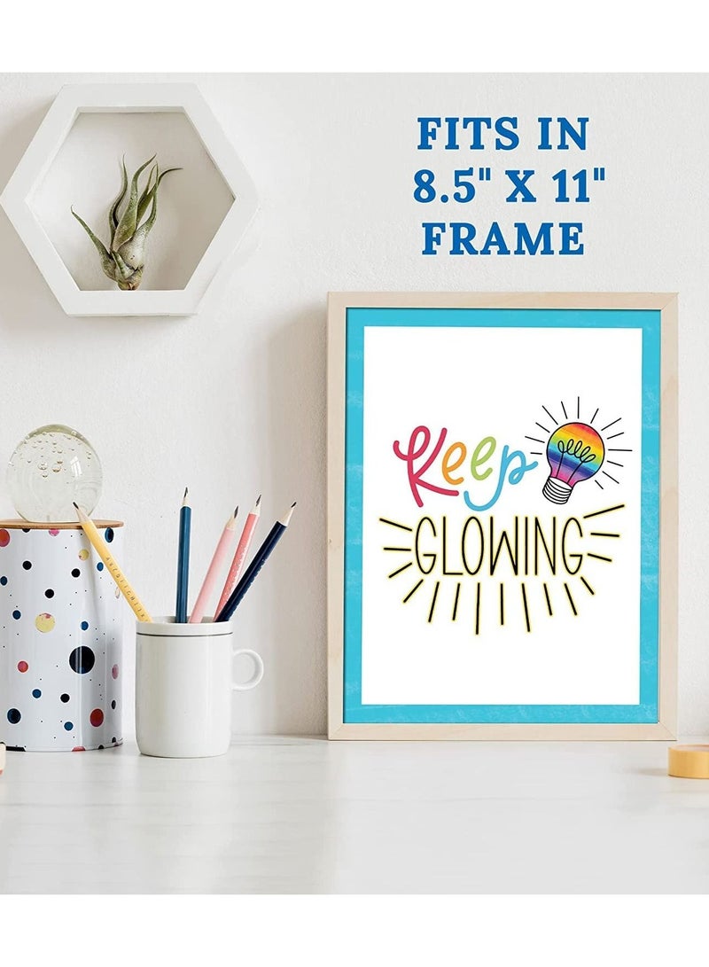 Light Bulb Shapes Poster Set Without Frame, 12 Colorful Motivational Posters, Wall Art with Inspirational Quotes - Home School Decor or Classroom Decor 12 Pieces UpToDate Egypt Print - Image 5