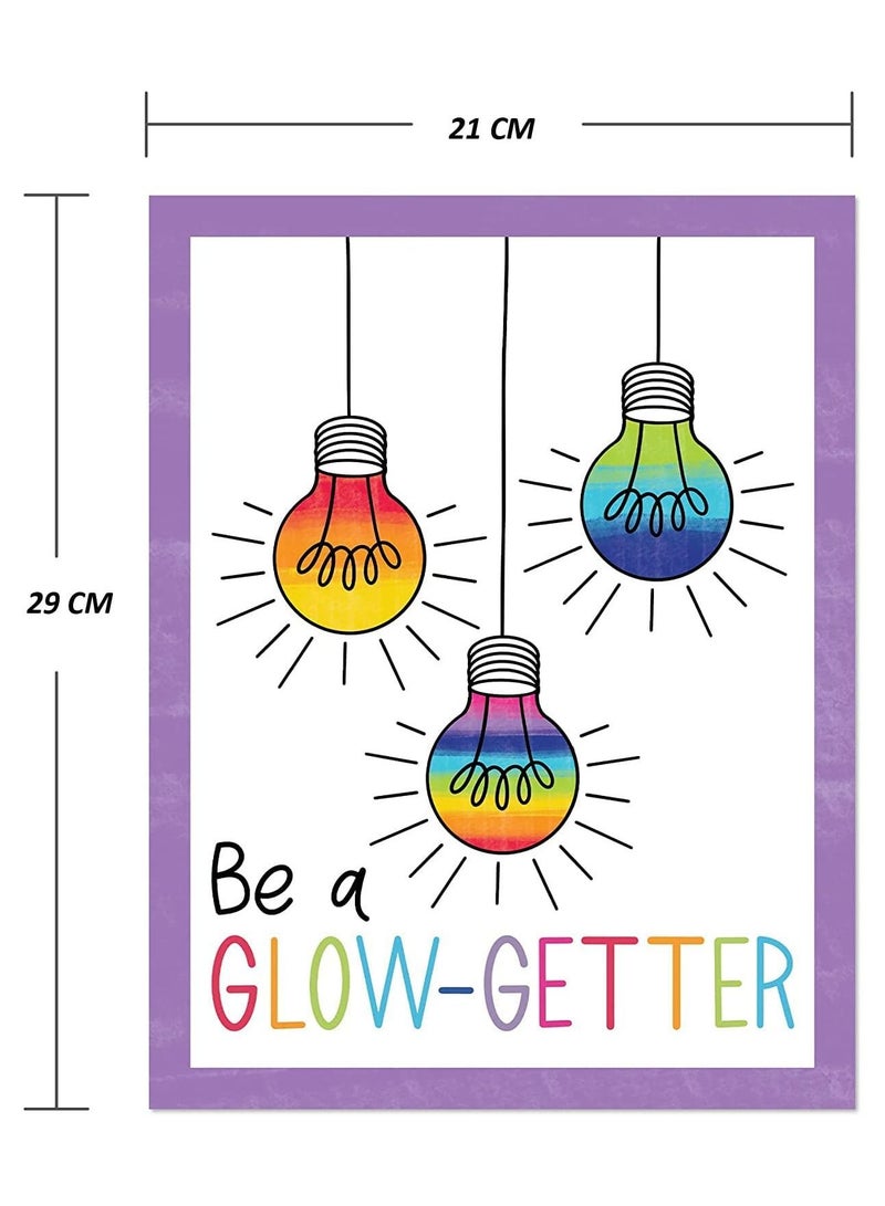 Light Bulb Shapes Poster Set Without Frame, 12 Colorful Motivational Posters, Wall Art with Inspirational Quotes - Home School Decor or Classroom Decor 12 Pieces UpToDate Egypt Print - Image 4