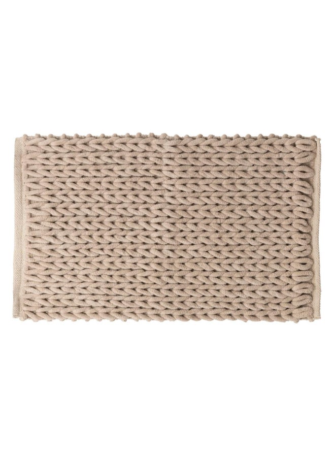 حامل ماكينة تحضير دعاسة حمام مستطيلة سميكة منقوشة بيج كتاني 50x 75سم 174729O - Image 1