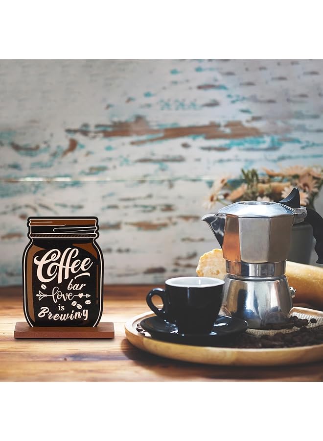 erorex Coffee Bar Decor Sign Farmhouse Wood Set For Coffee Stations Rustic Table Centerpiece Kitchen Tiered Tray Home Decor 5Pcs - Image 4