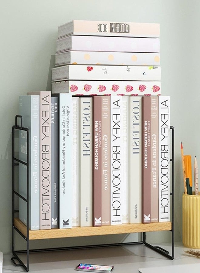Kiwilon Desk Organiser Office Table – 2 Tier Wooden & Metal Shelf Rack | Desk Organiser Office Table | Organisers for Kitchen Storage Rack & Home Decor - Image 5