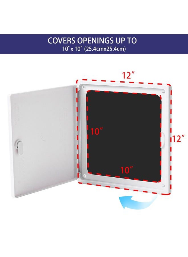 EASY-EXS Access Door Panel 12 x 12 Plastic. Max Service Opening 10x10 Drywall Wall Ceiling Panel. Electric and Plumbing Service Doors. Wall Ceiling Hole Cover Plate (Regular 12"x12") - Image 2