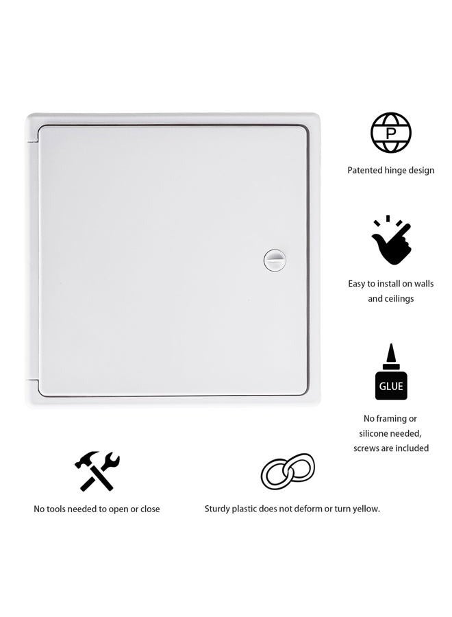 EASY-EXS Access Door Panel 12 x 12 Plastic. Max Service Opening 10x10 Drywall Wall Ceiling Panel. Electric and Plumbing Service Doors. Wall Ceiling Hole Cover Plate (Regular 12"x12") - Image 3
