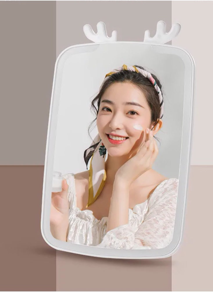 Lutors High Definition Rectangular Makeup Mirror with LED Light and Durable ABS Base  - Image 2