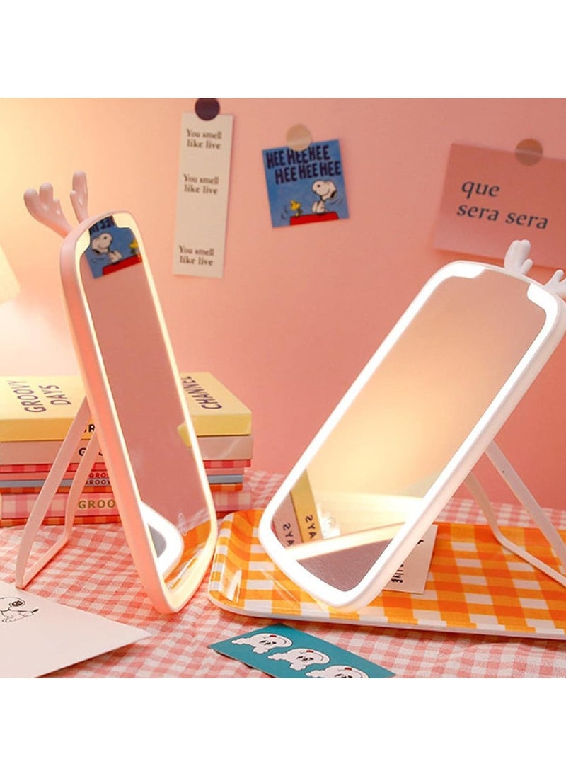 Lutors - High Definition Rectangular Makeup Mirror with LED Light and Durable ABS Base - Image 1