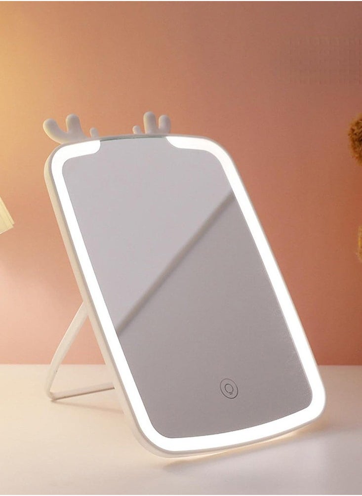 Lutors High Definition Rectangular Makeup Mirror with LED Light and Durable ABS Base  - Image 5