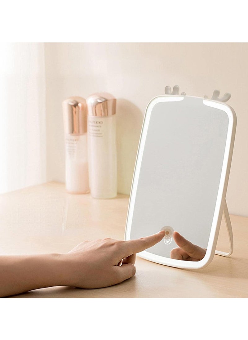 Lutors - High Definition Rectangular Makeup Mirror with LED Light and Durable ABS Base - Image 1