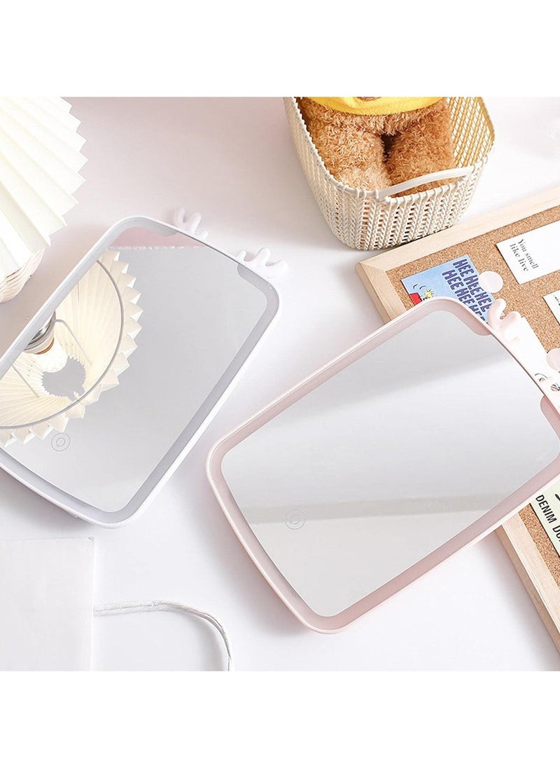 Lutors - High Definition Rectangular Makeup Mirror with LED Light and Durable ABS Base - Image 1
