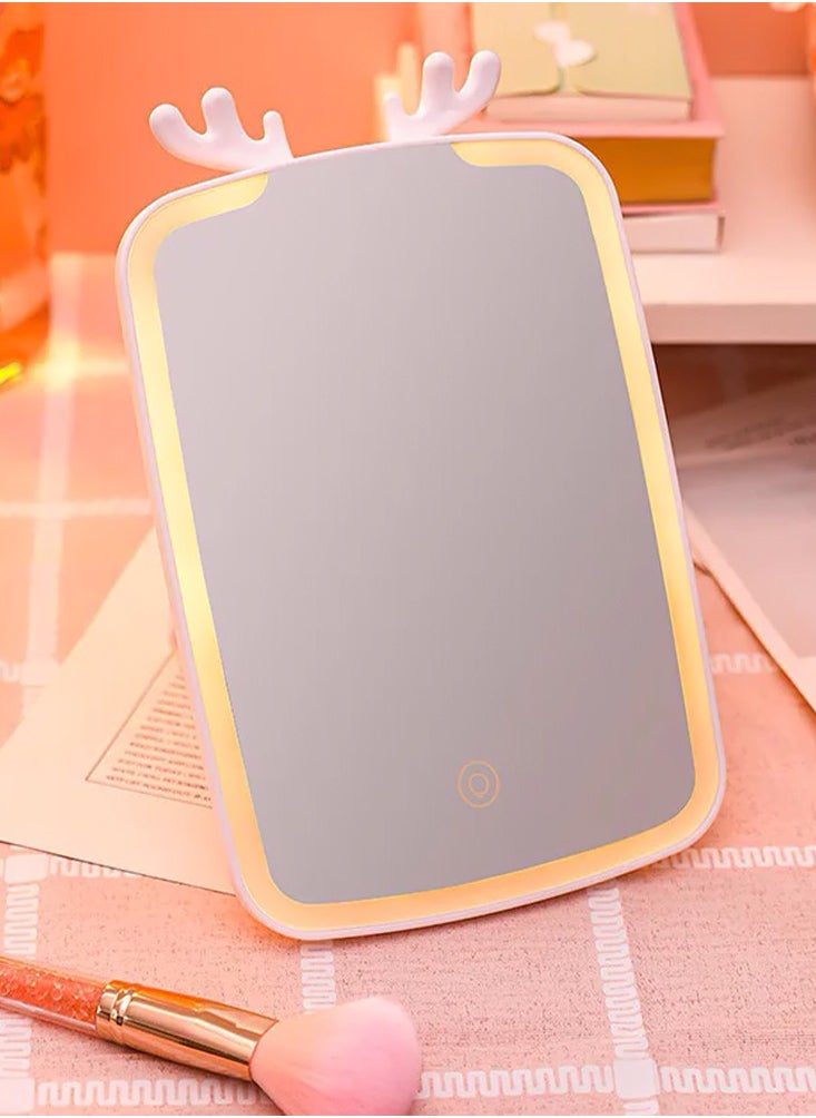 Lutors - High Definition Rectangular Makeup Mirror with LED Light and Durable ABS Base - Image 1
