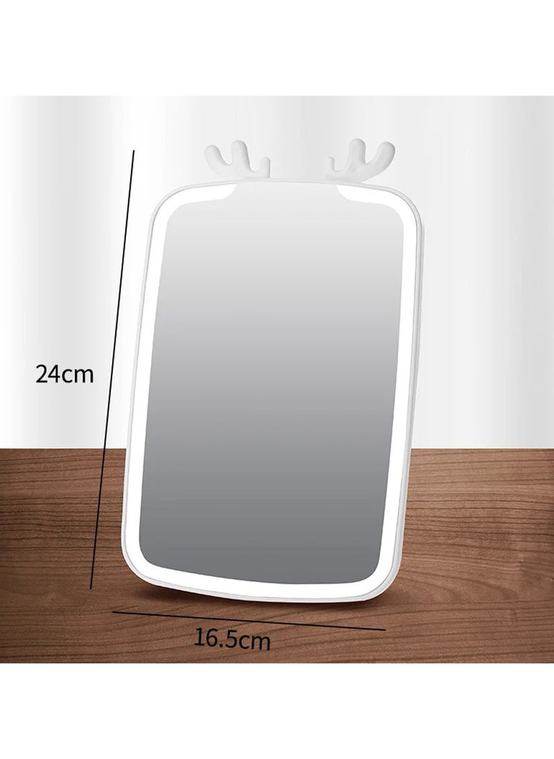 Lutors - High Definition Rectangular Makeup Mirror with LED Light and Durable ABS Base - Image 1