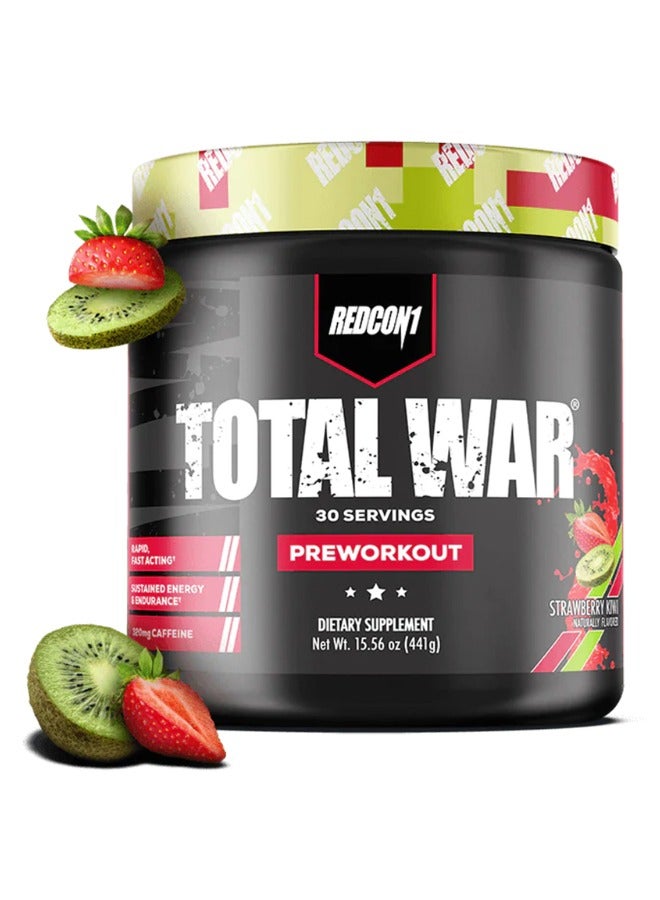 REDCON1 Total War Pre -Workout, Strawberry Kiwi Flavour, 30 Servings 
