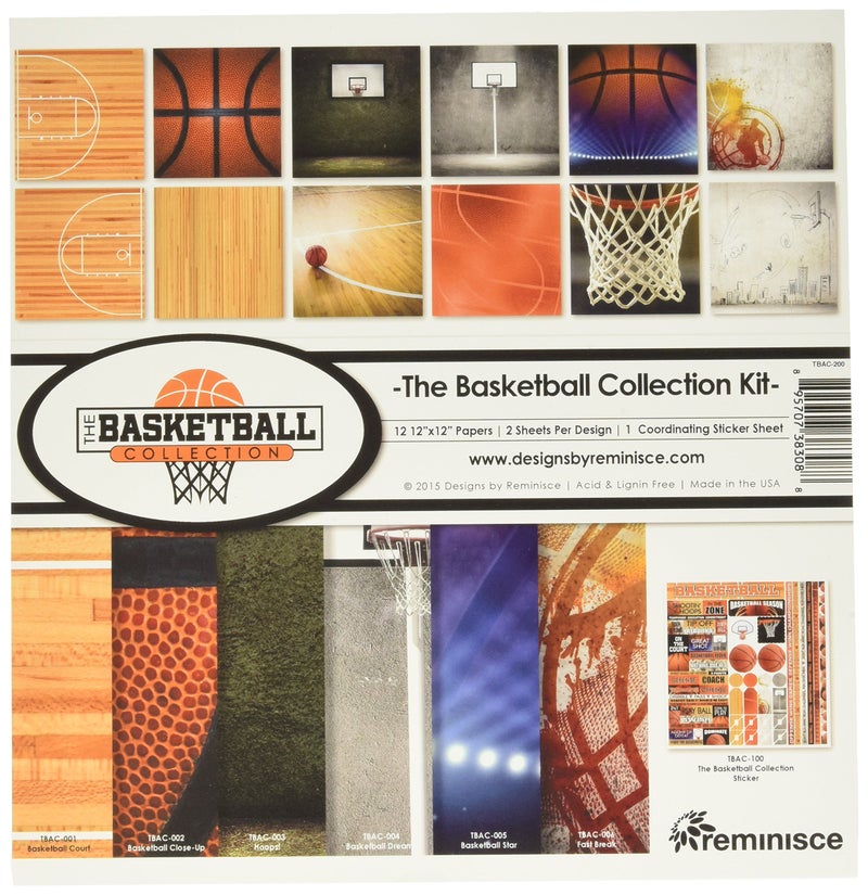 Reminisce The Basketball Collection Kit Multicolor 12 by 12 TBAC200