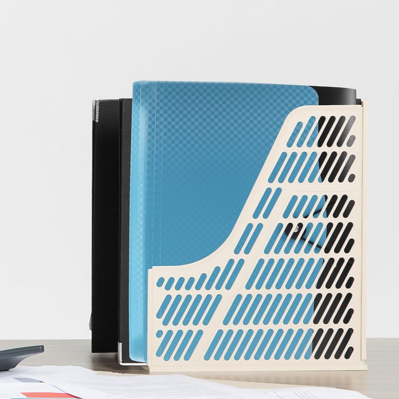 Expandable Multi Pocket Accordion File Folder Portable Document Organizer Blue - Image 4