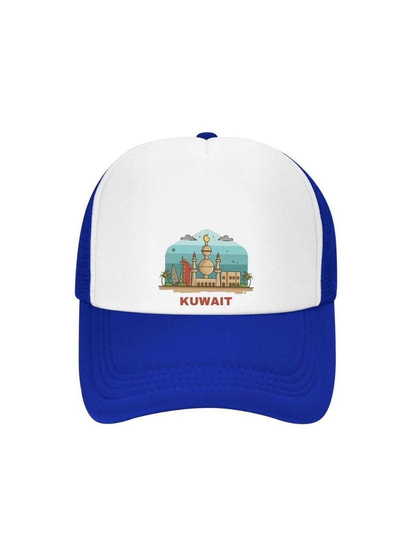 PRINTSHOP4ME Kuwait Mesh Cap With Plastic Closure For Men And Women–Perfect For National Day,Sports Activities And Casual Wear–Great Gift For Sports Fans And Events - Image 1