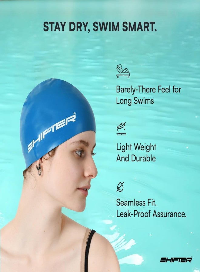 SHIFTER 2-in-1 Reversible Swimming Cap for Men & Women | Unisex Swim Cap for Girls, Boys & Adults | Comfortable Fit for Long Hair | Lightweight Swim Cap for Swimming Accessories - Image 4
