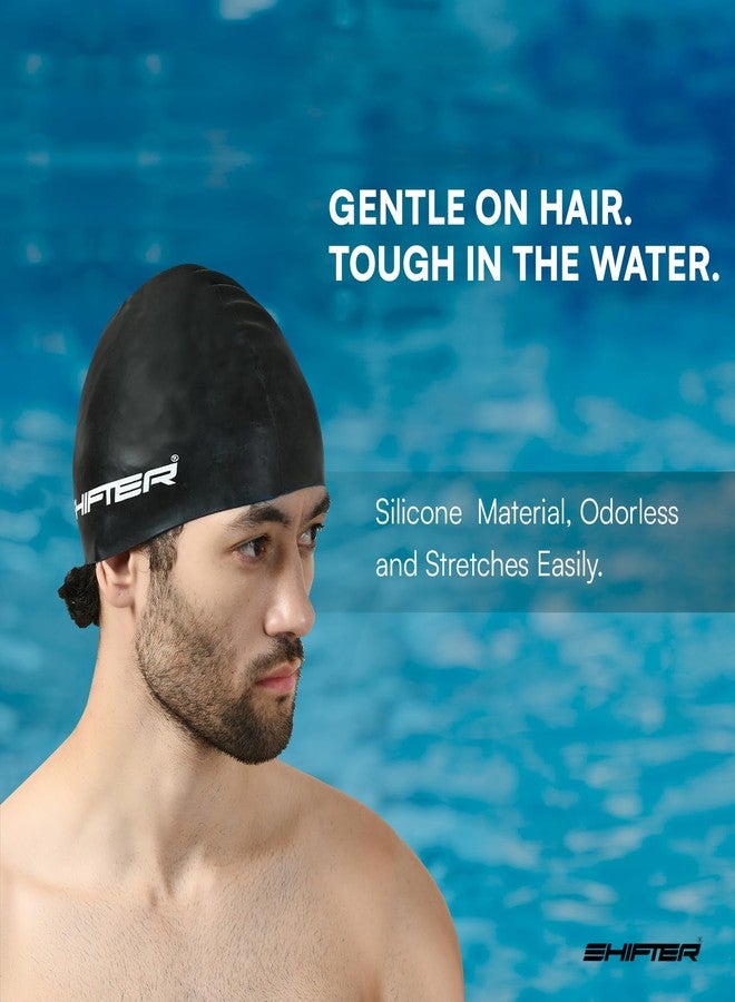 SHIFTER 2-in-1 Reversible Swimming Cap for Men & Women | Unisex Swim Cap for Girls, Boys & Adults | Comfortable Fit for Long Hair | Lightweight Swim Cap for Swimming Accessories - Image 5