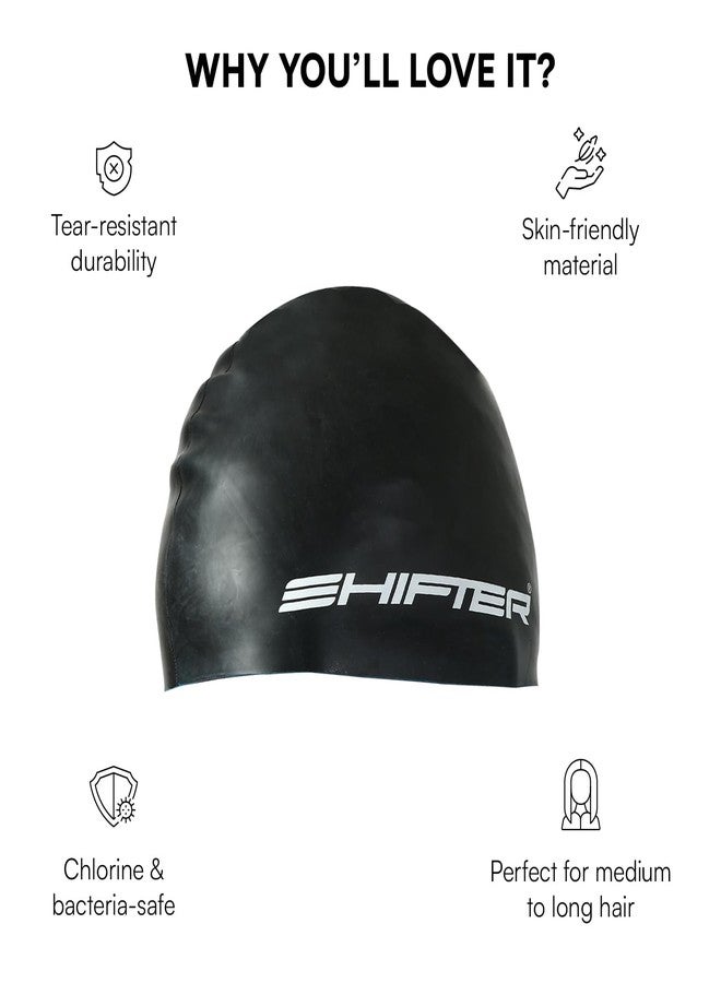 SHIFTER 2-in-1 Reversible Swimming Cap for Men & Women | Unisex Swim Cap for Girls, Boys & Adults | Comfortable Fit for Long Hair | Lightweight Swim Cap for Swimming Accessories - Image 3