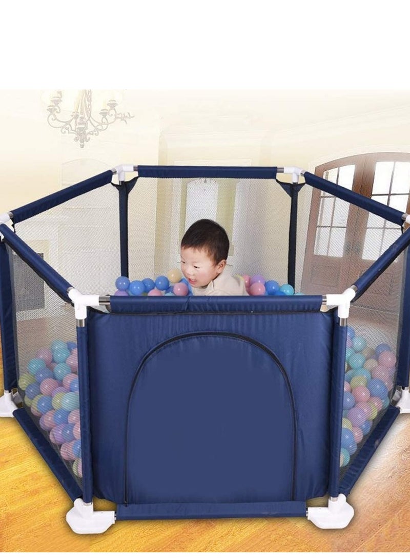 Baby Playpen, Portable Play Yard Fence for Babies and Toddlers, Sturdy Infant Activity Center with Anti-Slip Suckers and Super Soft Breathable Mesh, Baby Gate Playpen - Image 1