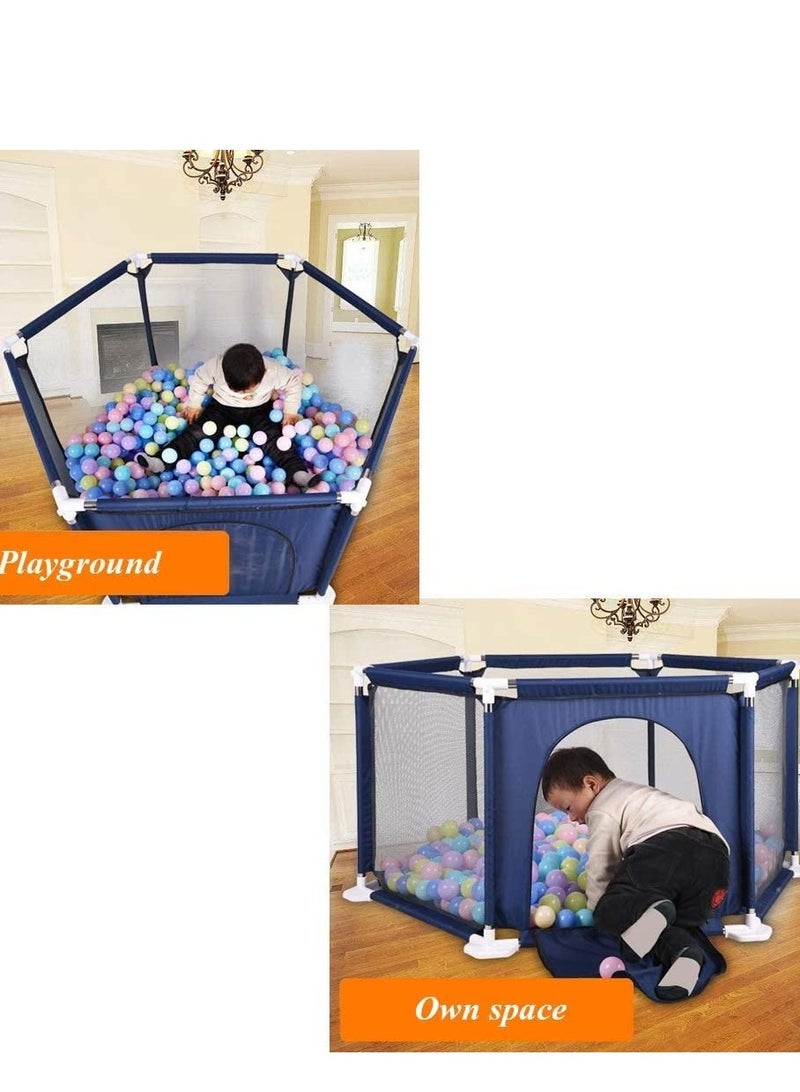 Baby Playpen, Portable Play Yard Fence for Babies and Toddlers, Sturdy Infant Activity Center with Anti-Slip Suckers and Super Soft Breathable Mesh, Baby Gate Playpen - Image 4