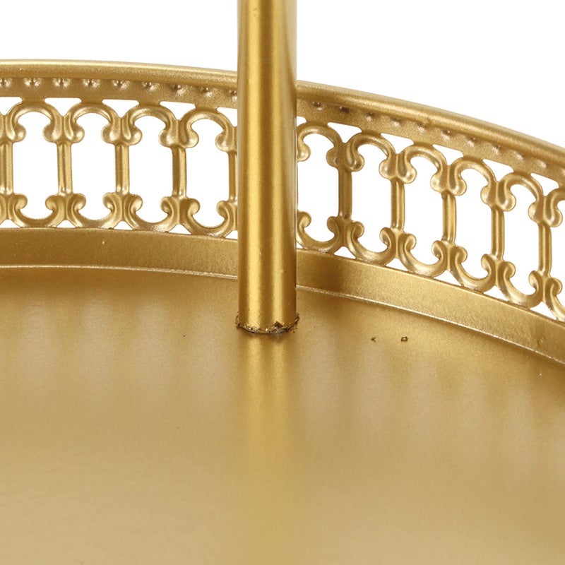 Gold Two Tier Fruit Tray Large Capacity Metal Base for Snacks Desserts Display - Image 5