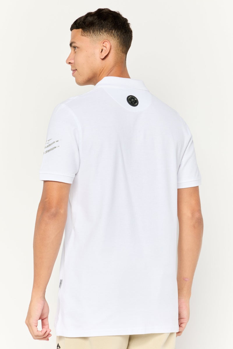 PHILIPP PLEIN تي شيرت بولو رياضي للرجال بأكمام قصيرة من بلاين سبورت، أبيض - Image 4