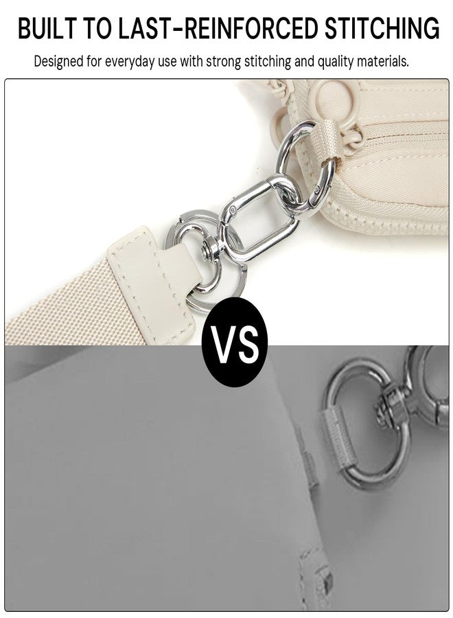 YDF Beige Mini Zip Card Case for Women with Clear ID Window, Coin Purse, Lightweight Small Zipper Wallet,Portable Organizer - Image 5
