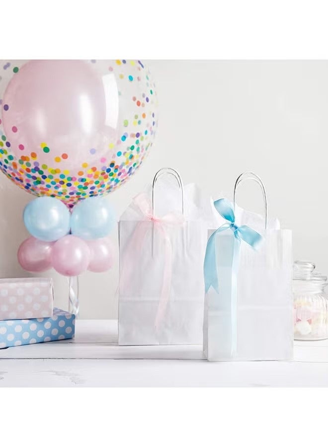 Medium Size White Gift Paper Bag 21×11×27cm  Kraft Paper Bag Bride Birthday Gift Bag Wedding Celebrations Bags for Party 12 Pieces Ramadan Eid Gift Bags - Image 3