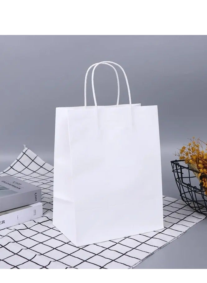 Medium Size White Gift Paper Bag 21×11×27cm  Kraft Paper Bag Bride Birthday Gift Bag Wedding Celebrations Bags for Party 12 Pieces Ramadan Eid Gift Bags - Image 5