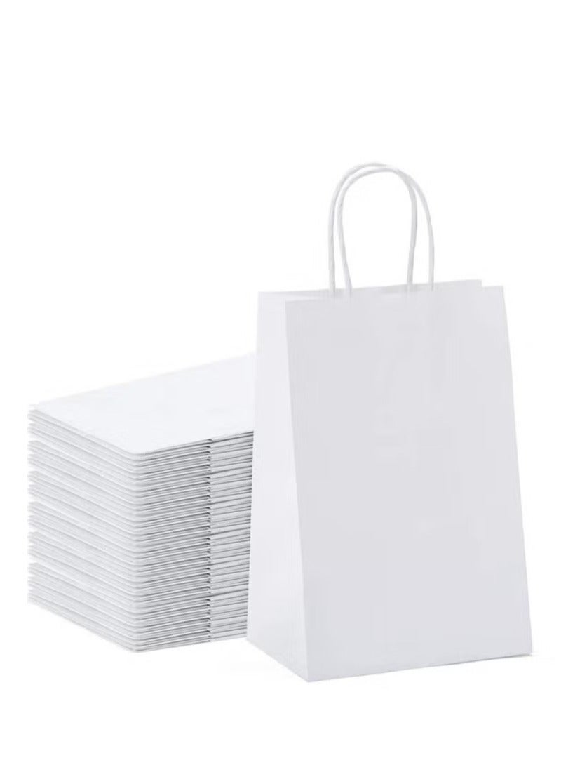 Medium Size White Gift Paper Bag 21×11×27cm  Kraft Paper Bag Bride Birthday Gift Bag Wedding Celebrations Bags for Party 12 Pieces Ramadan Eid Gift Bags - Image 1