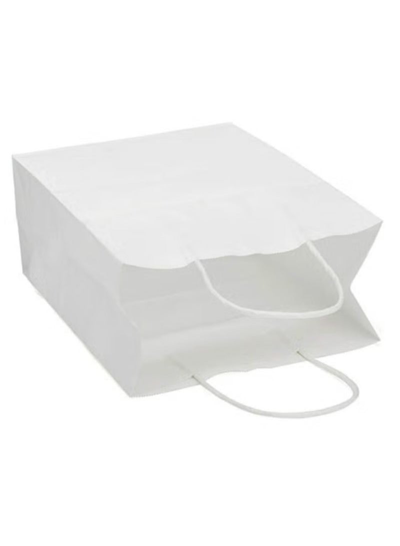 Medium Size White Gift Paper Bag 21×11×27cm  Kraft Paper Bag Bride Birthday Gift Bag Wedding Celebrations Bags for Party 12 Pieces Ramadan Eid Gift Bags - Image 4