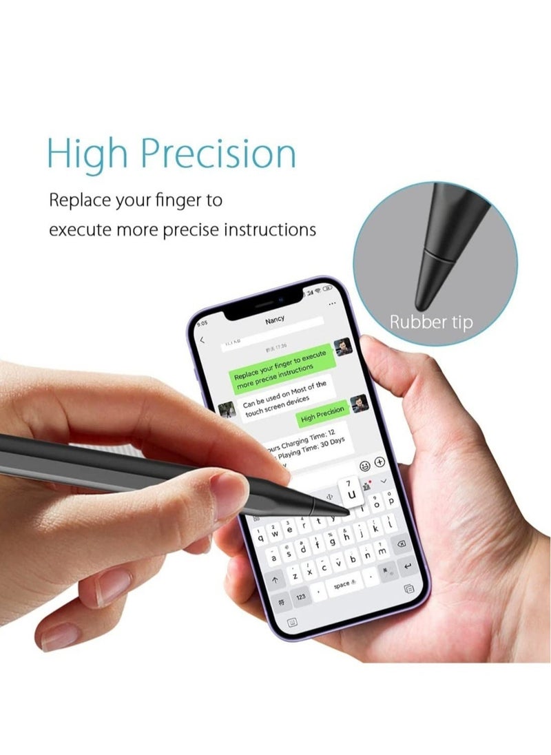 قلم ستايلس مطور 2021 لشاشات اللمس، قلم هاتف قابل لإعادة الشحن متوافق مع أندرويد و iOS مع آيفون/آيباد/برو/ميني/أجهزة لوحية أخرى وهواتف ذكية - Image 4