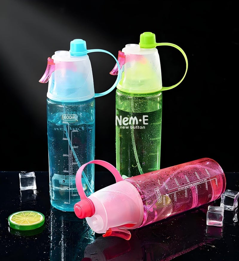 VMITRA Pack of 1 Spray Water Bottle for Sports Cycling Water Bottle for Running,Mountaineering,Hiking,and Gym,Spray Pipette Leak Proof Pad Handy Water Bottles for Boys,Kids,Girls (Multicolor),600 ml - Image 2