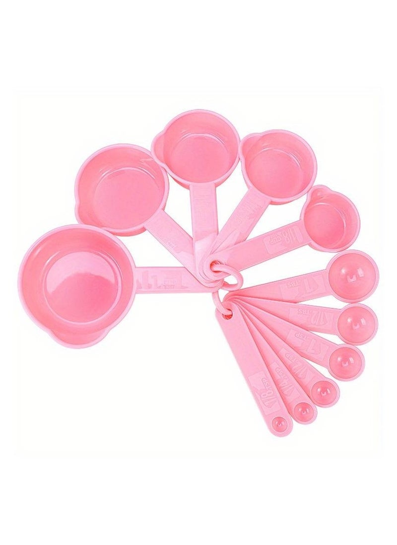 Generic - 12pcs/set, Plastic Measuring Cups And Spoons Set With Engraved Metric/US Markings Kitchen Measuring Tool, Stackable Measure Cup And Spoon For Liquid & Dry Measuring, Cooking & Baking, Multicolor - Image 1