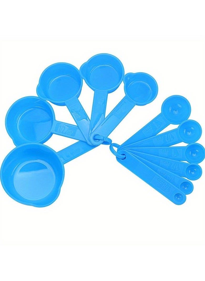 Generic - 12pcs/set, Plastic Measuring Cups And Spoons Set With Engraved Metric/US Markings Kitchen Measuring Tool, Stackable Measure Cup And Spoon For Liquid & Dry Measuring, Cooking & Baking, Multicolor - Image 1