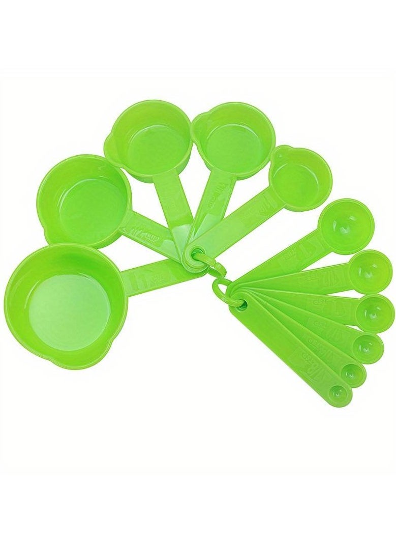 Generic - 12pcs/set, Plastic Measuring Cups And Spoons Set With Engraved Metric/US Markings Kitchen Measuring Tool, Stackable Measure Cup And Spoon For Liquid & Dry Measuring, Cooking & Baking, Multicolor - Image 1