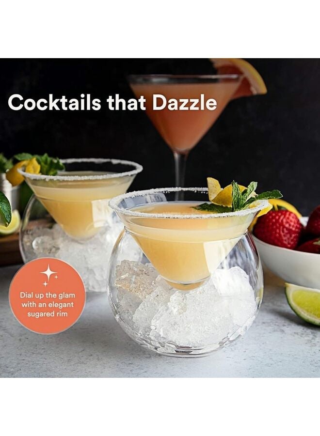 Glass Caviar Chiller Server Set, Serving Dish with Ice Holder, for Shrimp, Appetizers, Liquor, Martinis and Cocktails, Dishwasher Safe(210ML) - Image 2