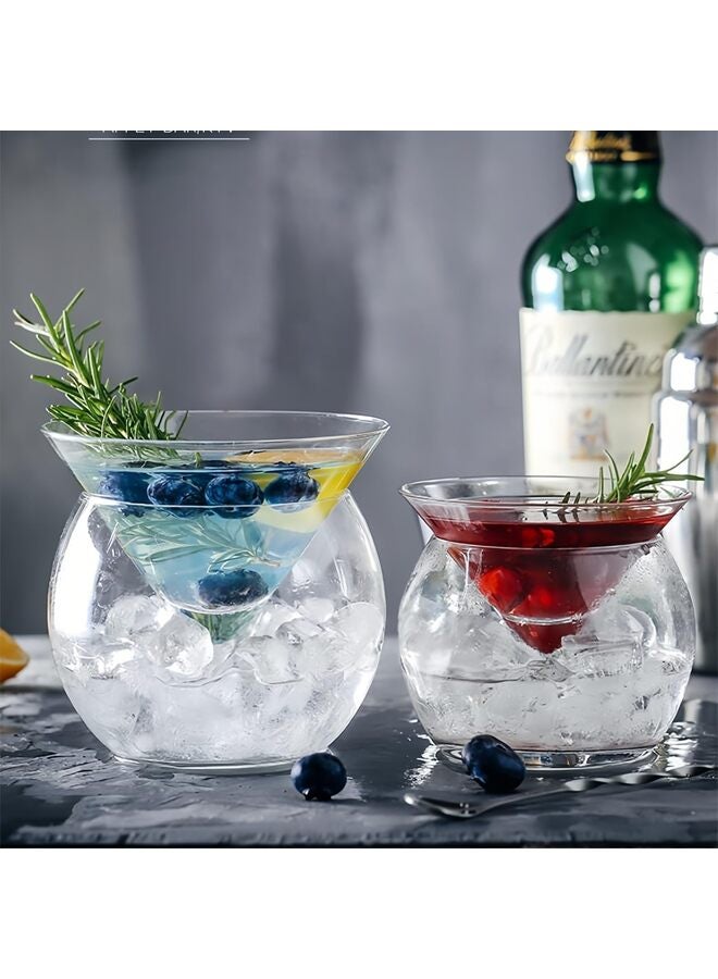 Glass Caviar Chiller Server Set, Serving Dish with Ice Holder, for Shrimp, Appetizers, Liquor, Martinis and Cocktails, Dishwasher Safe(210ML) - Image 5