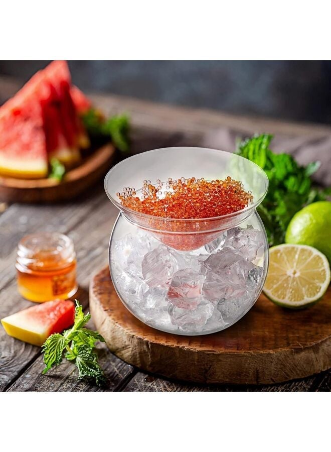 Glass Caviar Chiller Server Set, Serving Dish with Ice Holder, for Shrimp, Appetizers, Liquor, Martinis and Cocktails, Dishwasher Safe(210ML) - Image 4