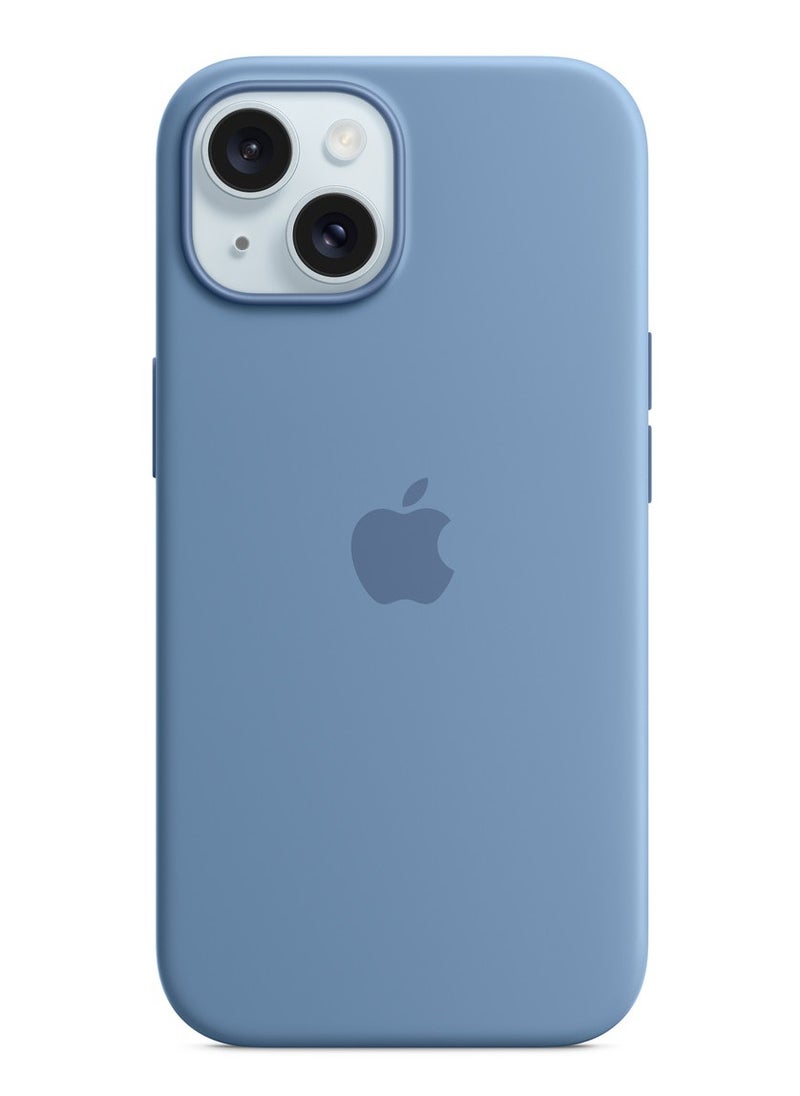 Silicone - iPhone 15 Silicone Case with MagSafe - Winter Blue - Image 1